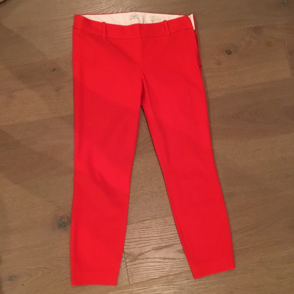 J Crew stretch crop pants (red)